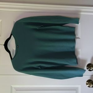 Turquoise Uniqlo Crop Knit Sweater